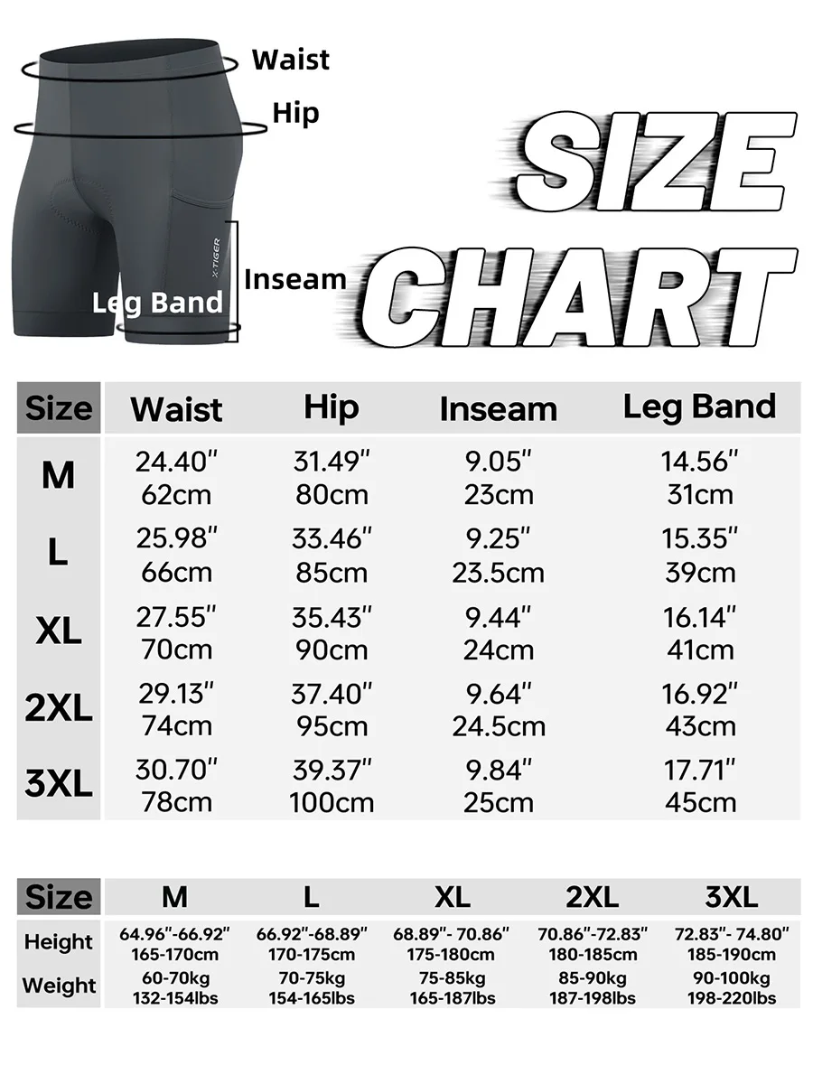 X-TIGER Premium-Rennrad-Shorts mit 5D-Gel-Pads, Herren-Radhose mit Reißverschlusstaschen, atmungsaktive Outdoor-Fahrradausrüstung – Detail 3