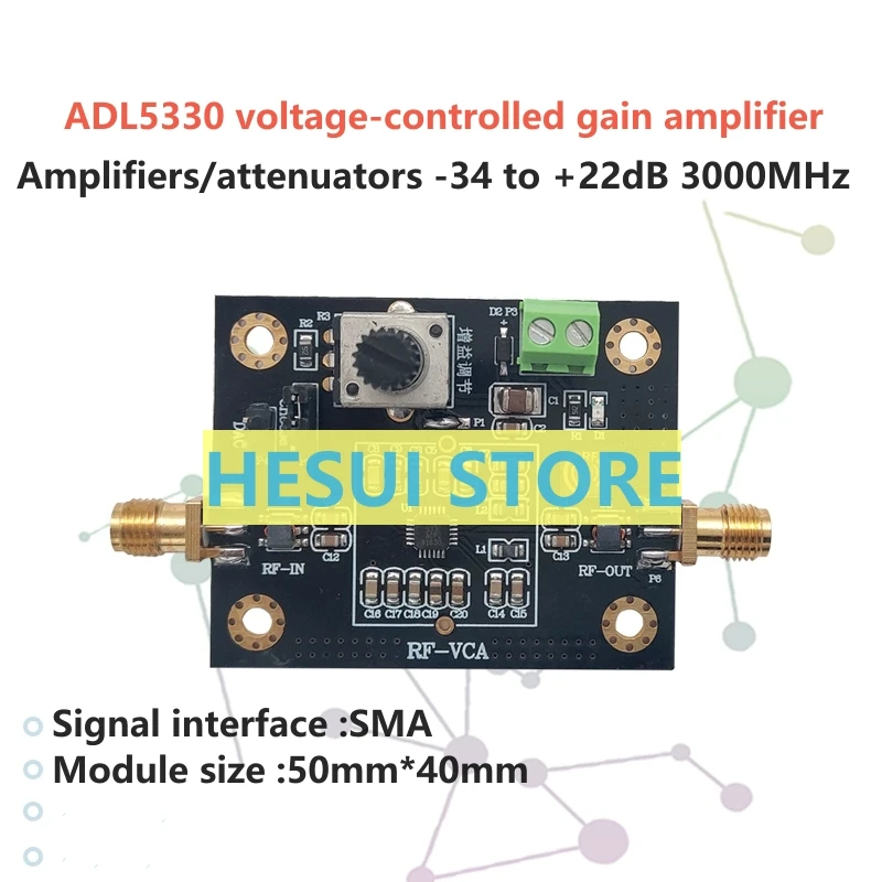 ADL5330 wideband voltage variable gain amplifier module 20dB gain high linear output power