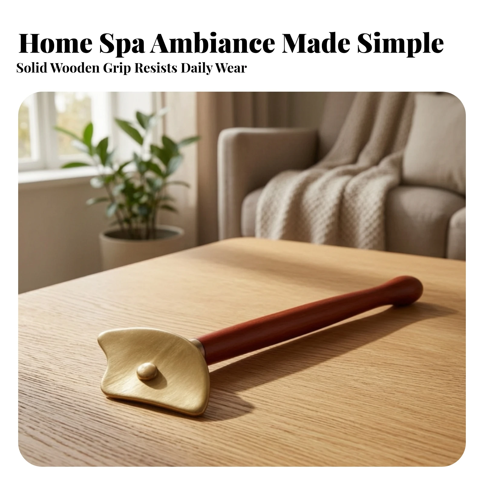 Gua Sha Scraper with Long Handle Lymphatic Drainage Long-Handled Gua Sha Tool Massager Muscle Fatigue Relief for Adults, Home