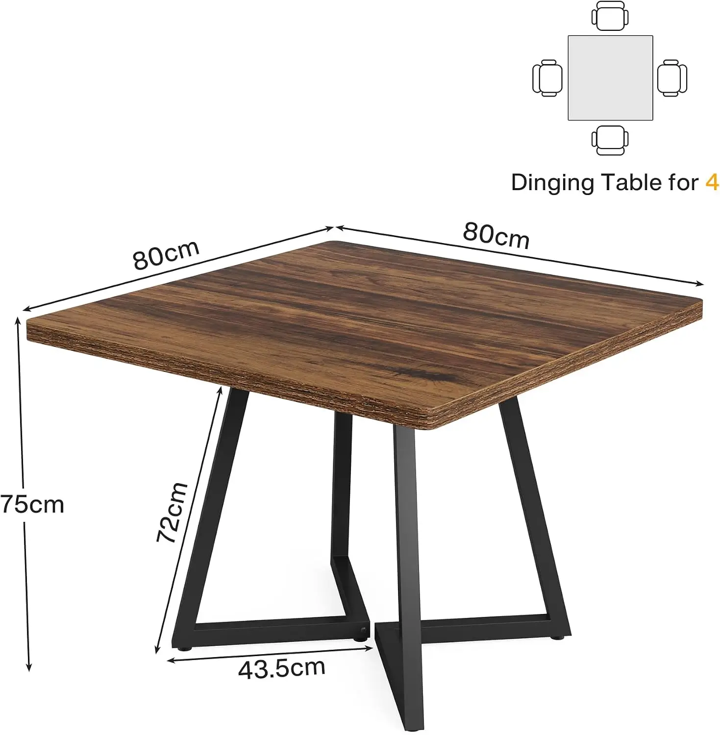 Square Dining Table for 2, 31.5