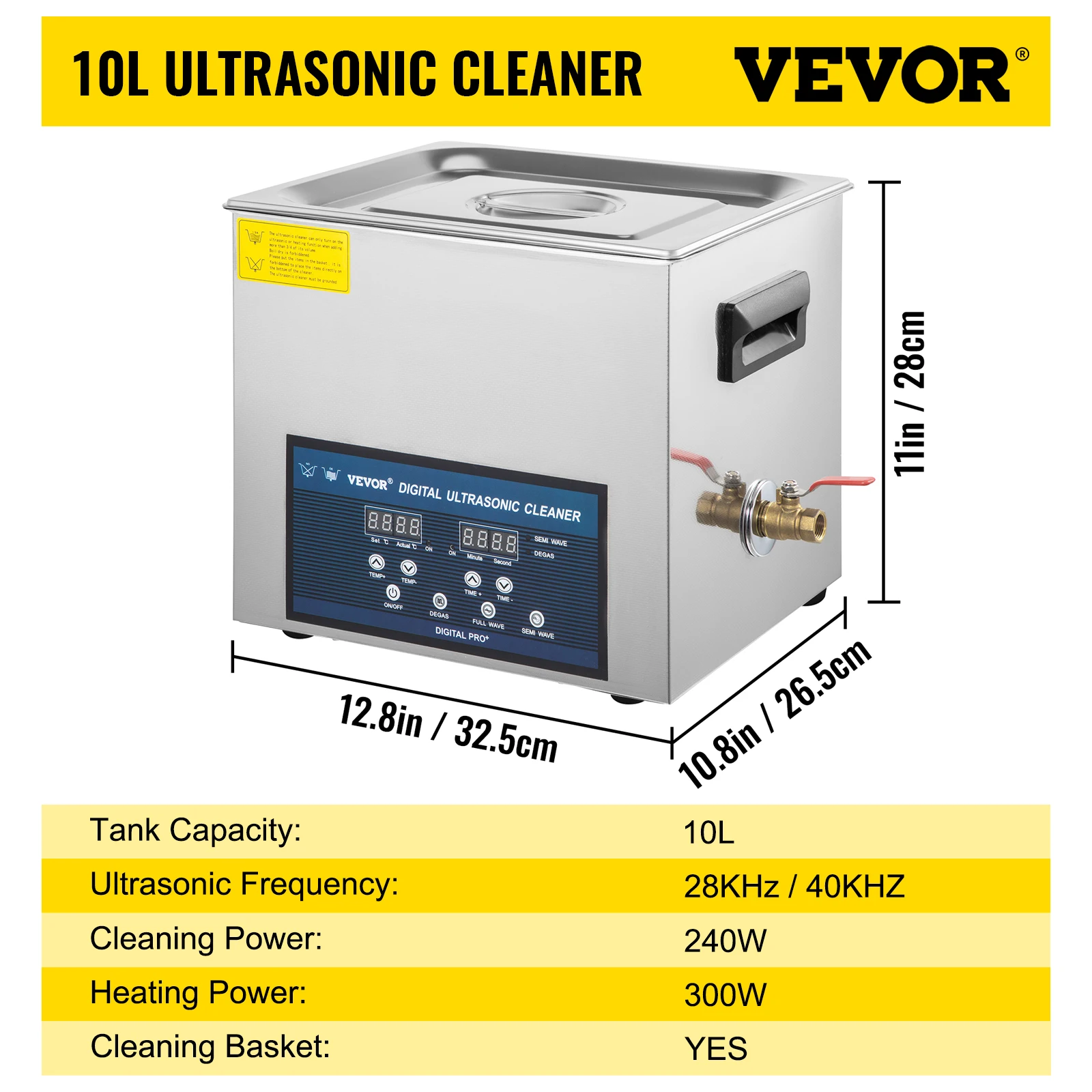 SucceBuy 10L 30L Ultrasone Reiniger 28/40khz Dual Frequency Digitale Draagbare Wasmachine Ultrasone Reiniger Huishoudapparaat