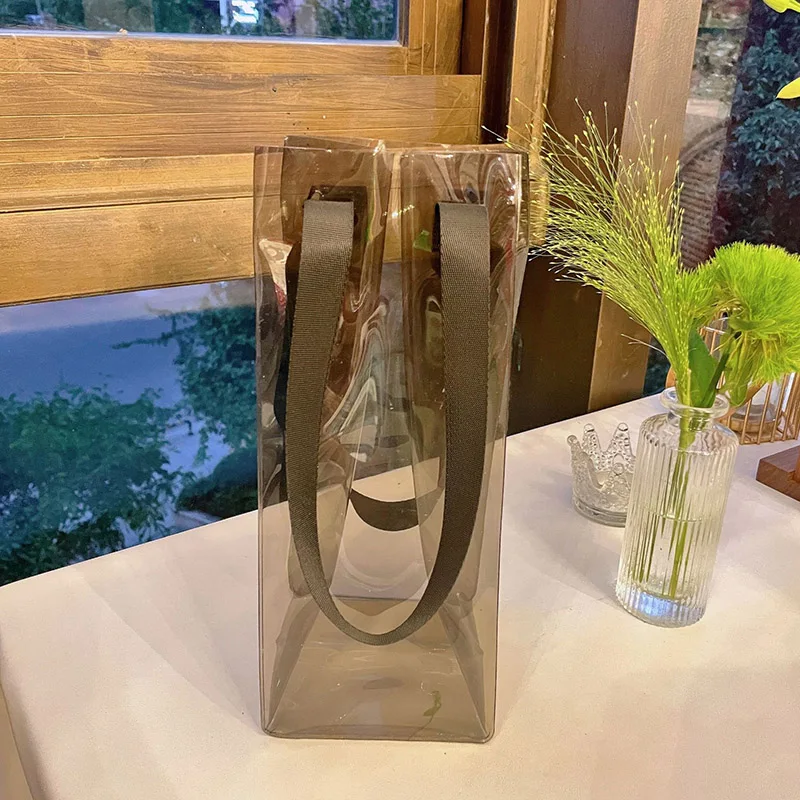 Bolsa de regalo de PVC para vino tinto, bolsa de hielo de plástico, bolsa de flores Champange, vino espumoso, suministros para fiesta de whisky, 10 Uds.