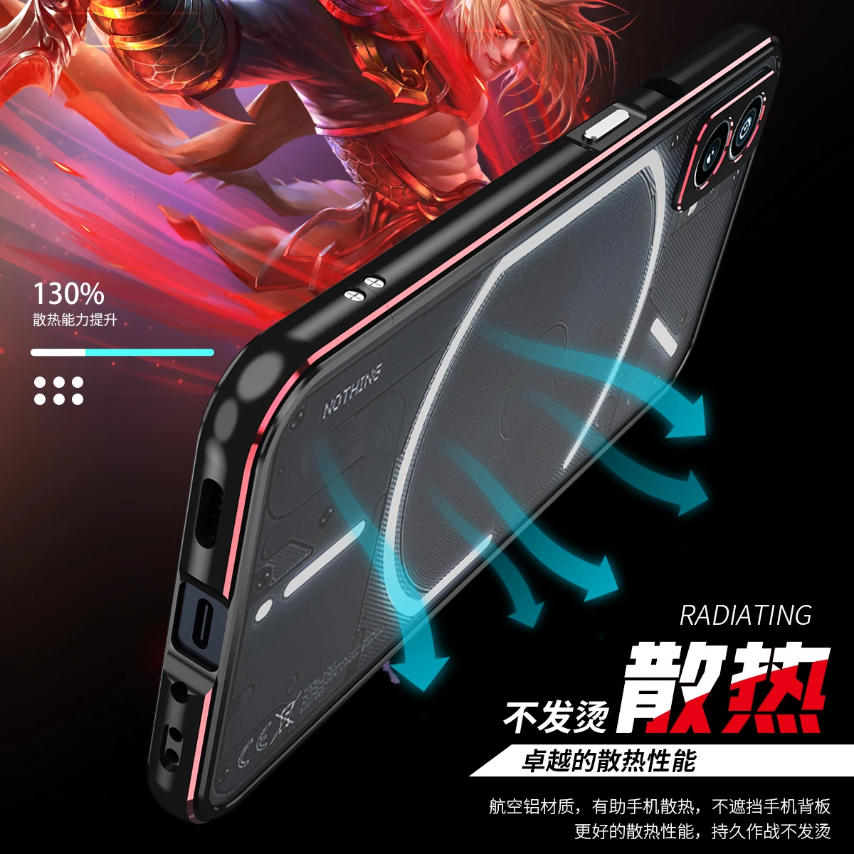 Bumper Case For Nothing Phone 2 1 5G Metal Aluminum Frame for Nothing Phone 2 phone1 Case Metal Camera Lens Protective film