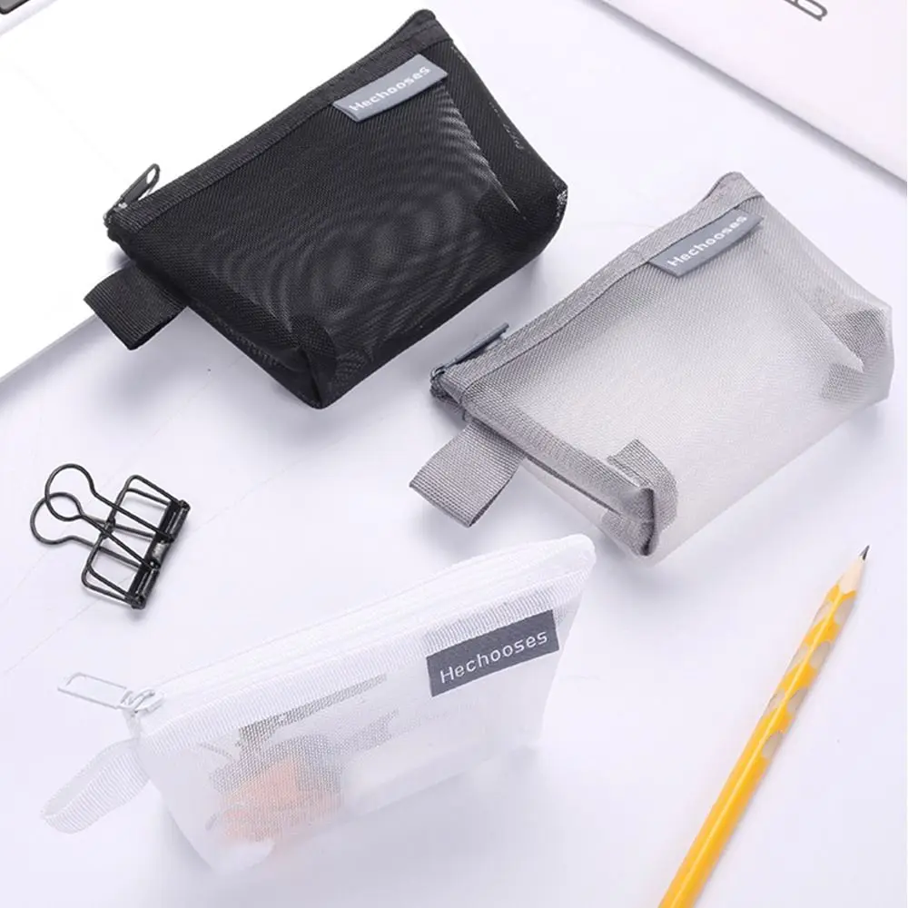 Bluetooth Earphone Mesh Coin Purse Nylon Three-dimensional Card Holder Small Item Storage Mini Cosmetic Bag School Supplies