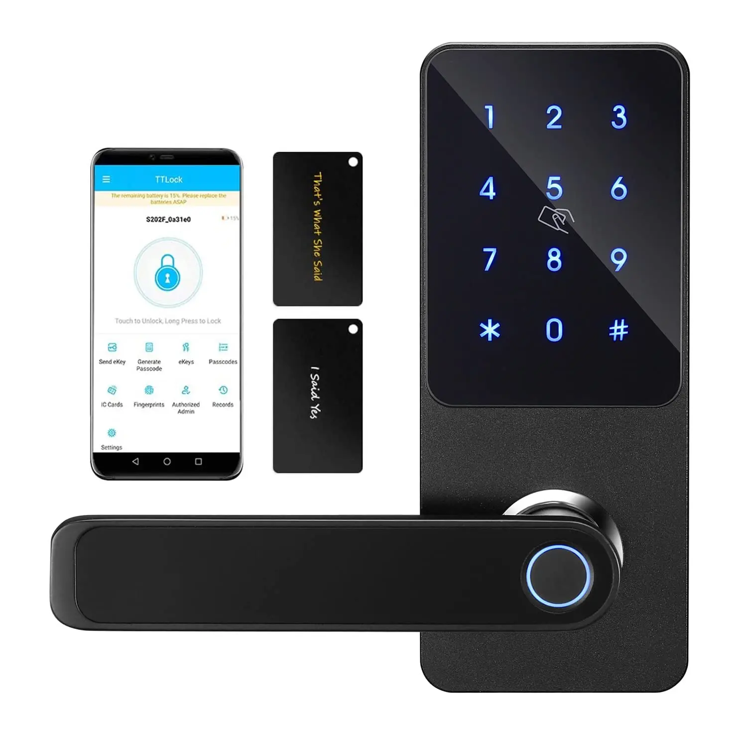 

Ttlock App Keyless Entry Keypad Fingerprint Biometric Passcode Code Digital Smart Handle Door Lock Wifi Alexa Remote Control