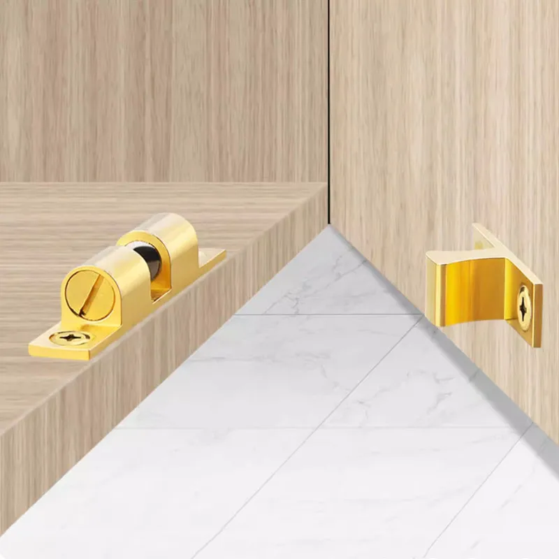 

4 шт. латунные магнитные дверные замки для шкафа, невидимый пружинный механизм открывания дверей, бесшумный магнит для ящика, дверная присоска, мебельная фурнитура