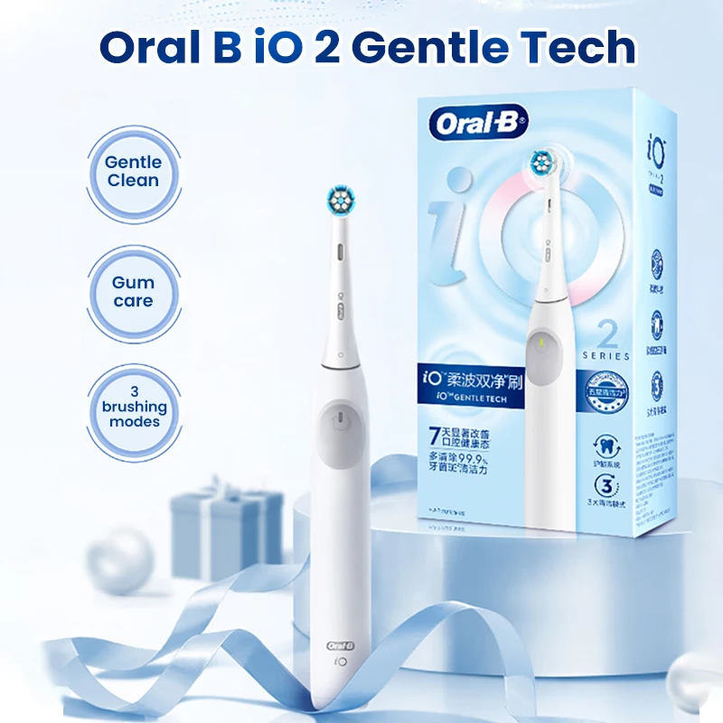 

Оригинальная электрическая зубная щетка Oral B iO 2, 3 режима, зубная щетка для глубокой очистки зубов, уход за деснами с датчиком давления