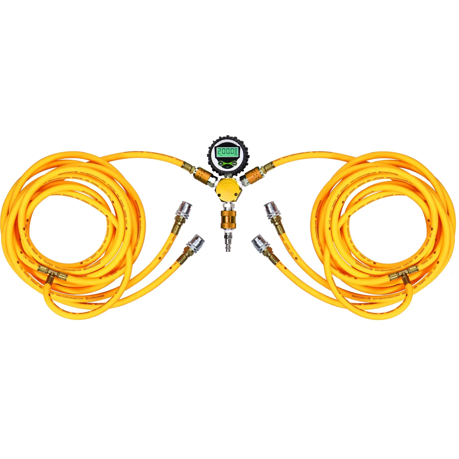 

Offroad 4*4 4 Tire Inflate Inflation Deflation System Kit With Digital Gauge 4 Way air Hose Tire Inflation Deflation Sets
