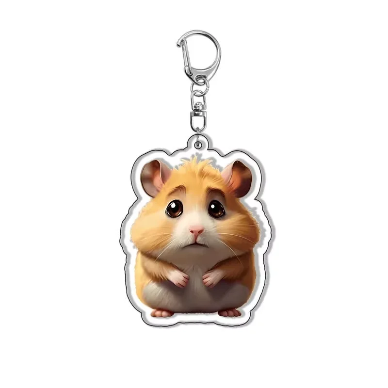 Neue Anime im nur ein Mädchen rosa Bowknot Hamster Schlüssel bund einfaches Design traurige Tier Schlüssel anhänger Tasche lustige Anhänger Schmuck Zubehör – Detail 4