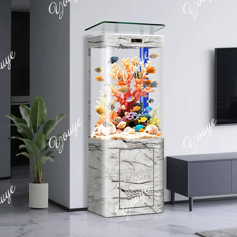 

Bottom filter fish tank with cabinet all-in-one machine large household intelligent ecological vertical living room
