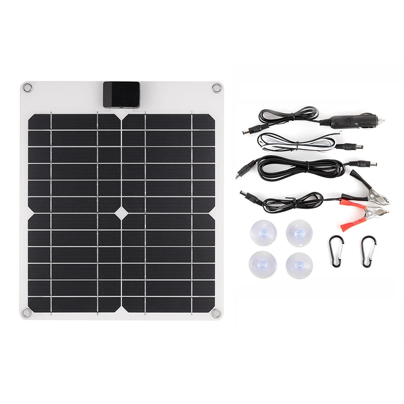 Pannello solare 15W/18W 12V/18V + cavo di ricarica caricabatteria portatile USB 5V 2A caricabatterie per celle solari per telefono cellulare esterno