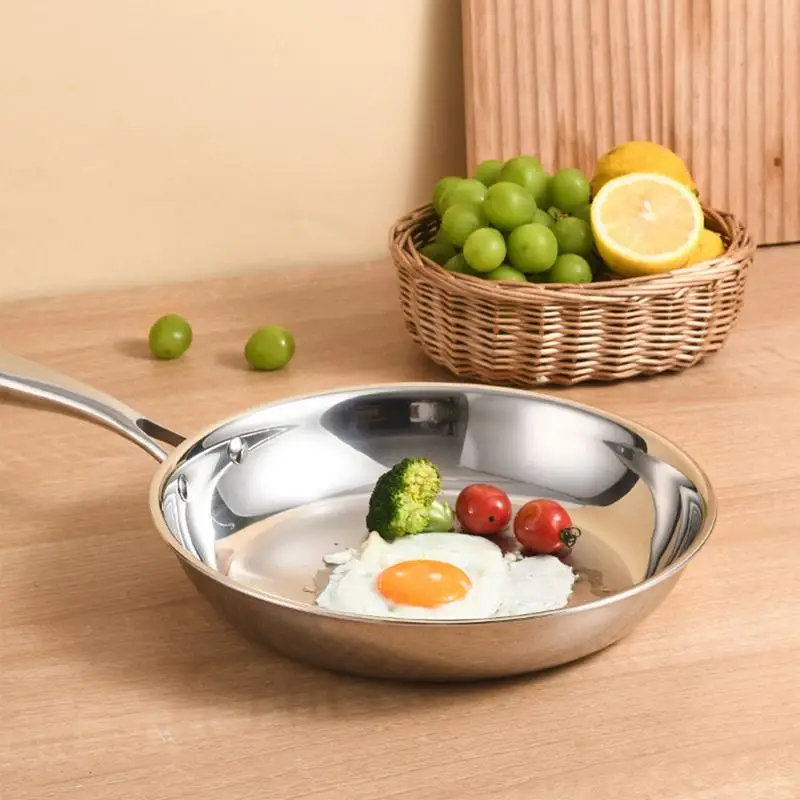 Stainless Steel Pans Oven-safe Frying Pans Cooking Pans Deep Frying Pans Non-coated Non-stick Cookware Household Kitchen Pots