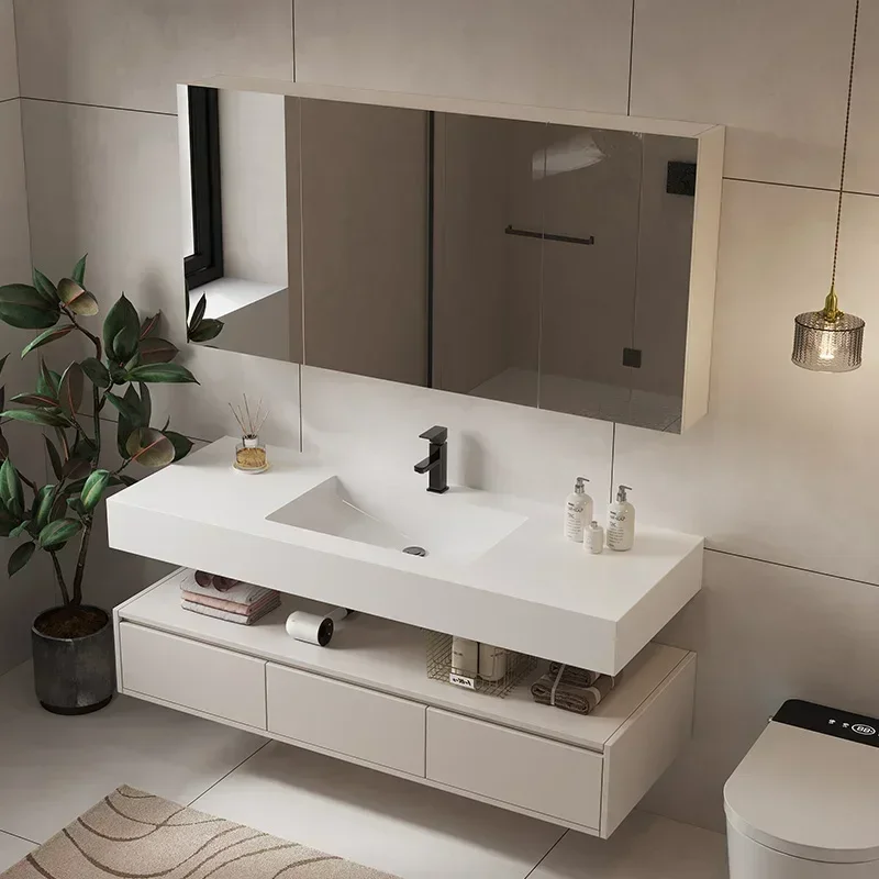 

Light Luxury High-quality Nordic Storage Bathroom Cabinet Comfortable Elegant Washbasin Closed Corner Multipurpose Furniture