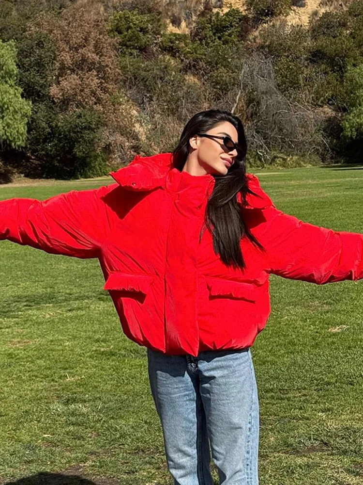 

Модные женские пуховые пальто с капюшоном и длинными рукавами, большие пуховые куртки с хлопковой подкладкой, топ, женские зимние женские теплые зимние одежды 2025