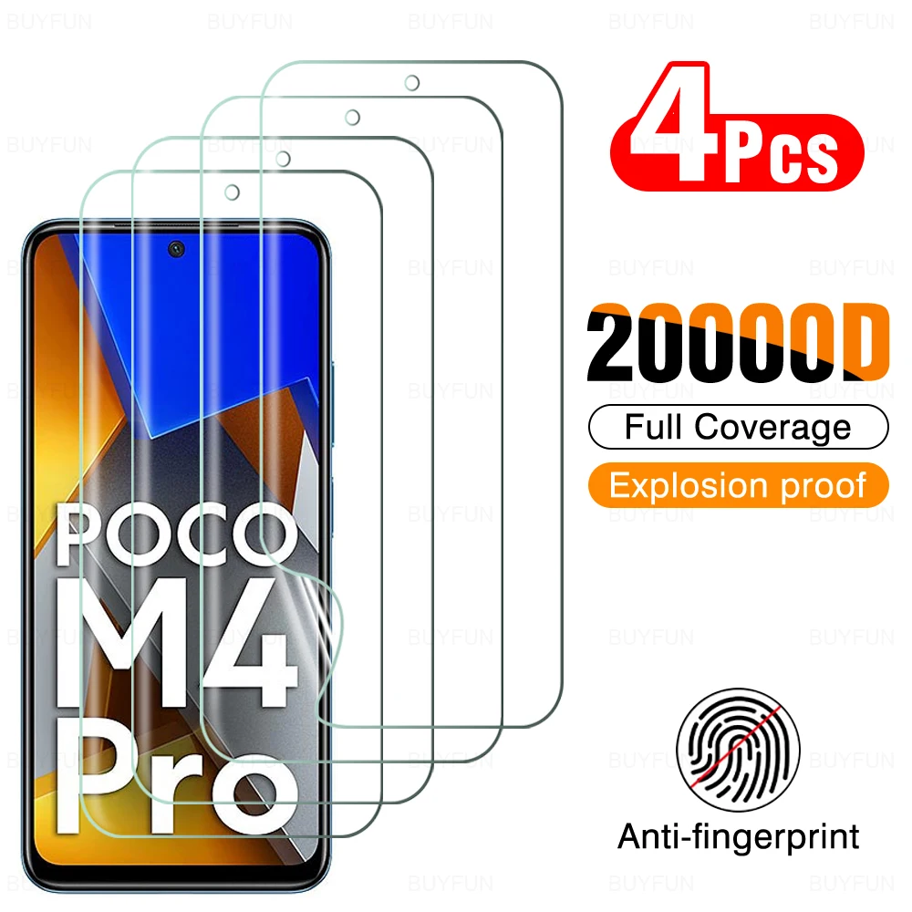 4Pcs Screen Protector Hydrogel Film For Xiaomi Mi Poco M4Pro M4 Pro X4Pro X4 4G 5G PocoM4 Protective Film On For 6.43