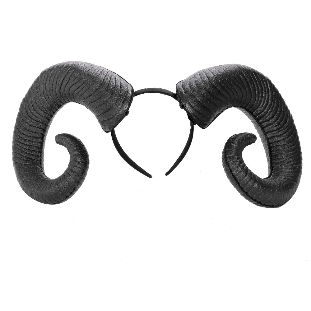 Handmade Sheep Horn Headband Hairband Accessory Demon Evil Gothic Lolita Cosplay Halloween Headwear Prop Anime Sheep Horn image 3
