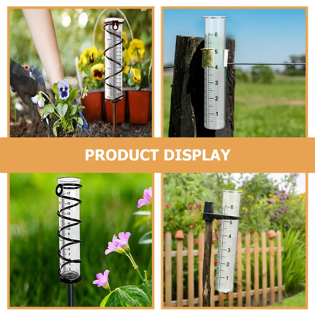 4Pcs Rain Gauge Test Tube Glass Measuring Cylinders for Yard Garden Outdoor Precision Rainfall Gauge Rain Meter