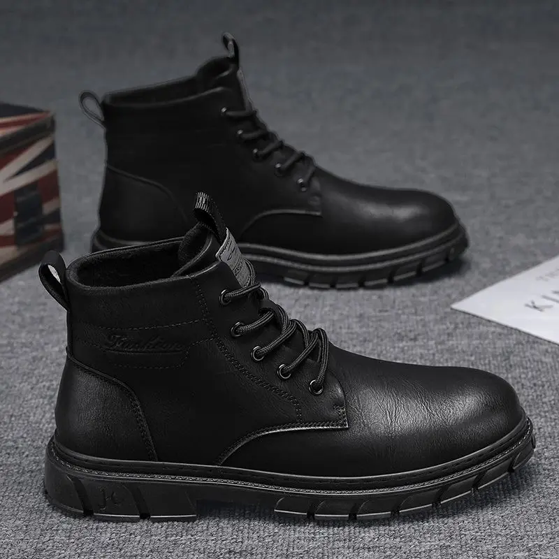 Male Shoes Leather Spring Autumn for Motorcyclist Waterproof Men\'s Boots Outdoor Sale Comfortable New Retro Casual Offer Y2k