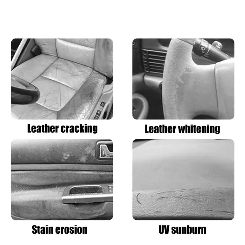 80ml Leather Cleaner 2-in-1 leather nourishing solution Couch and Car Seat Leather RestorerPolishing luster and deep maintenance