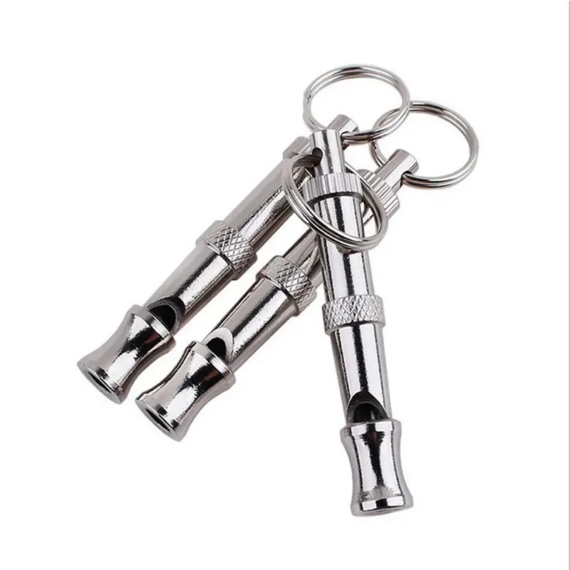 Pet Dogs Whistle Adjustable Stop Barking Ultrasonic Sound Dogs Training Flute Training Toys With Keychain