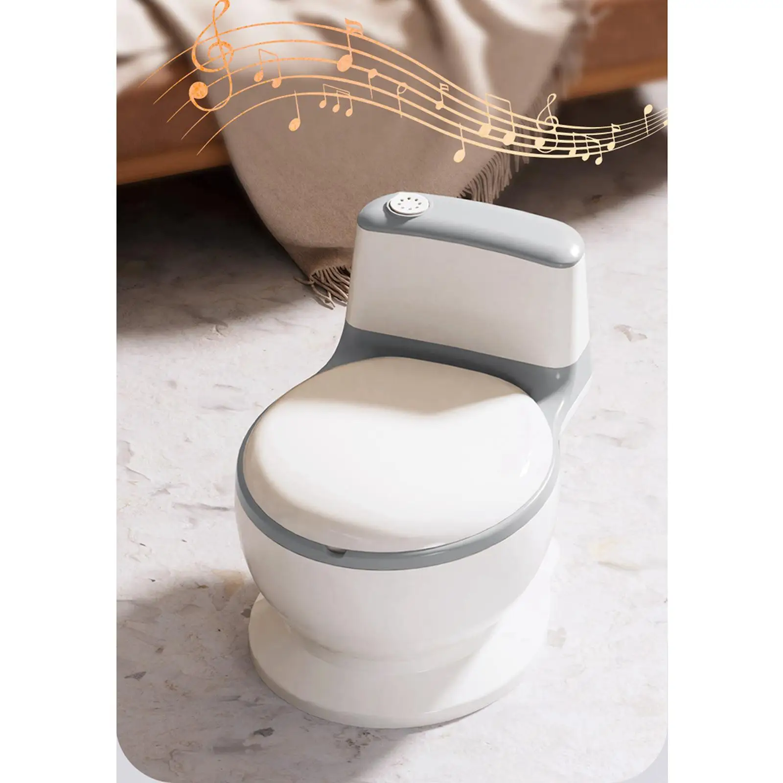 Toilet Training Potty Kids Potty Chair (Brush Included) Non Slip Realistic Toilet Real Feel Potty for Ages 0-7 Girls Boys