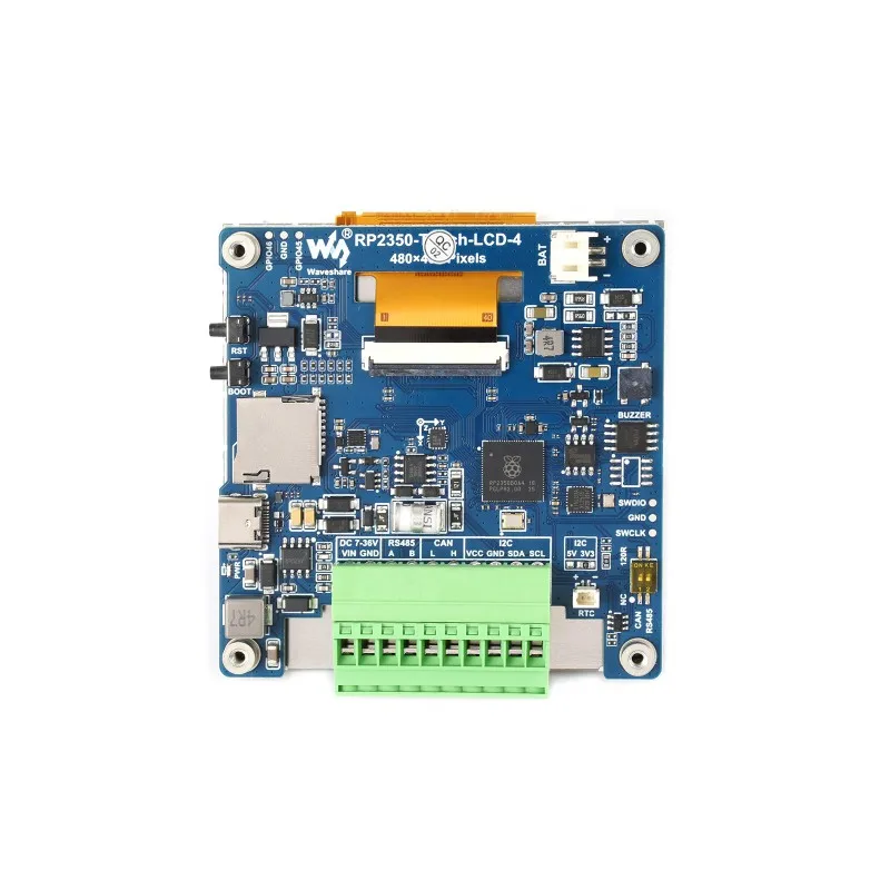 SKU-32701 Waveshare RP2350 لوحة تطوير العرض 4 بوصة، شاشة عرض IPS 480 × 480، لون 65K، ثنائي النواة وثنائي الهندسة المعمارية