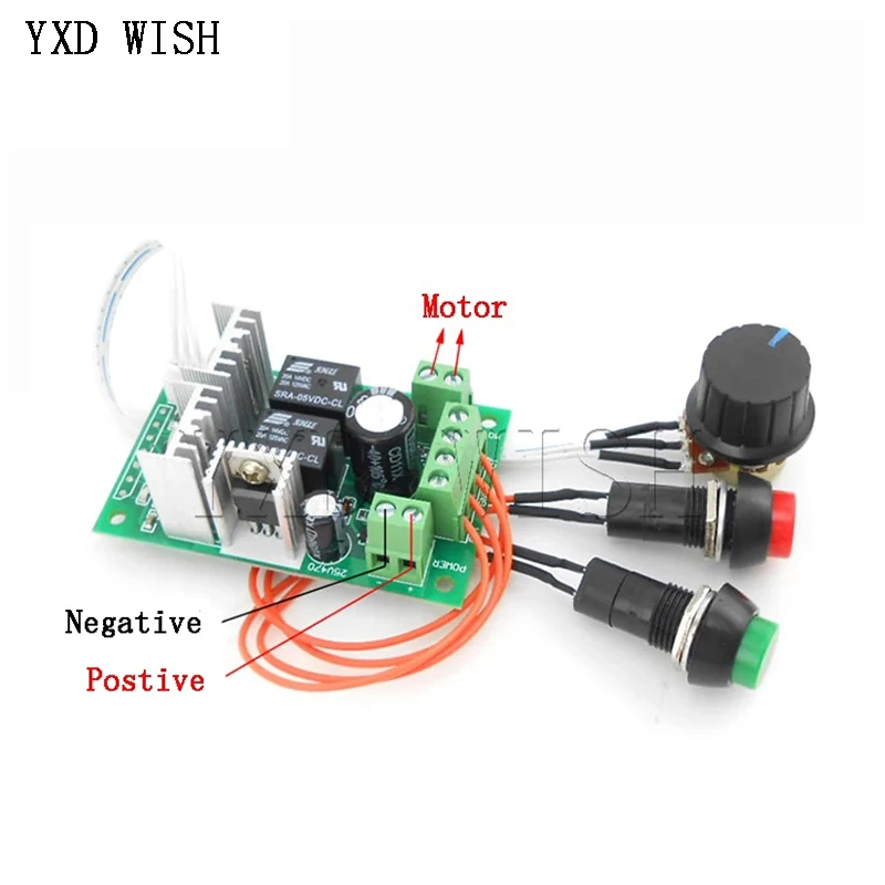 10A PWM DC Motor Controller Forward and Backward Linear Actuator Governor Motor Speed Control Self-Reset 6V/12V/24V Control