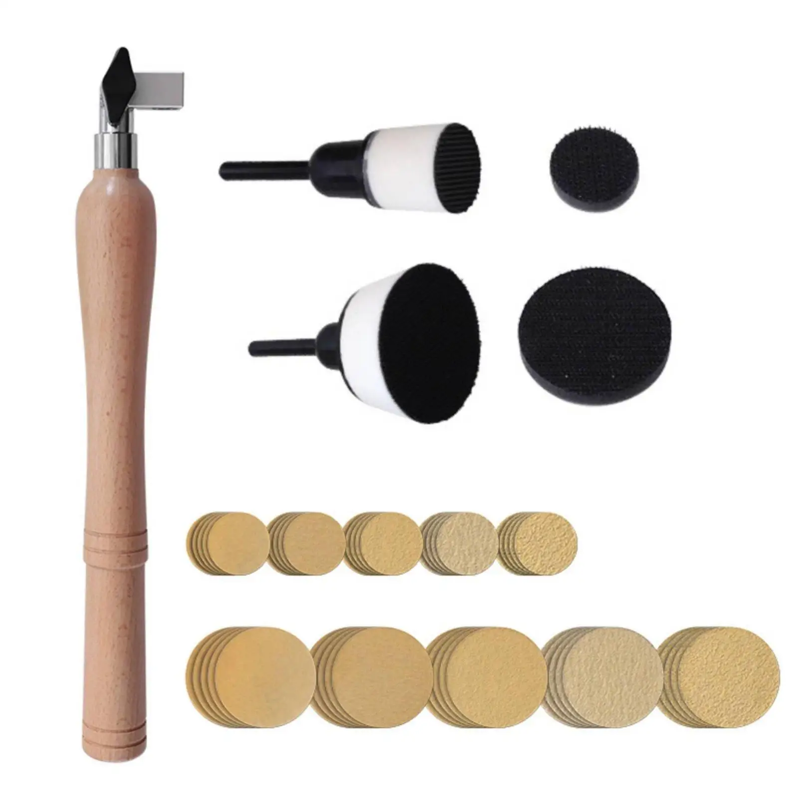 Handheld Sanding Discs Wood Bowl Sander Kit Lathe Polishing Tool Set for Carpentry Detail Work