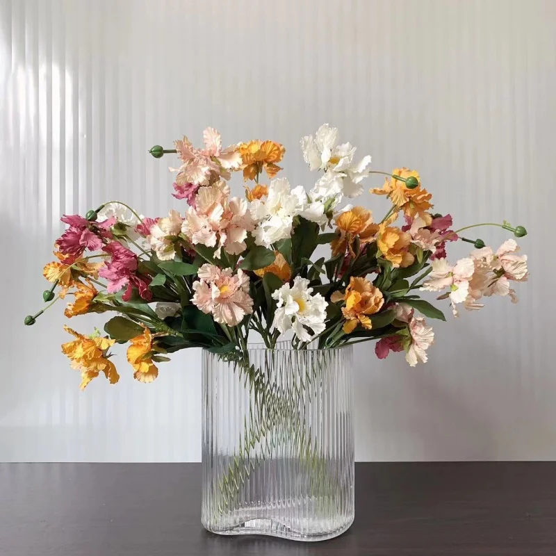 

Beautiful Artificial Boouquet Home Living Room Decor Single Branch Wheel Edge Chrysanthemum 12/16/20/24 Pcs for Resturant Decor