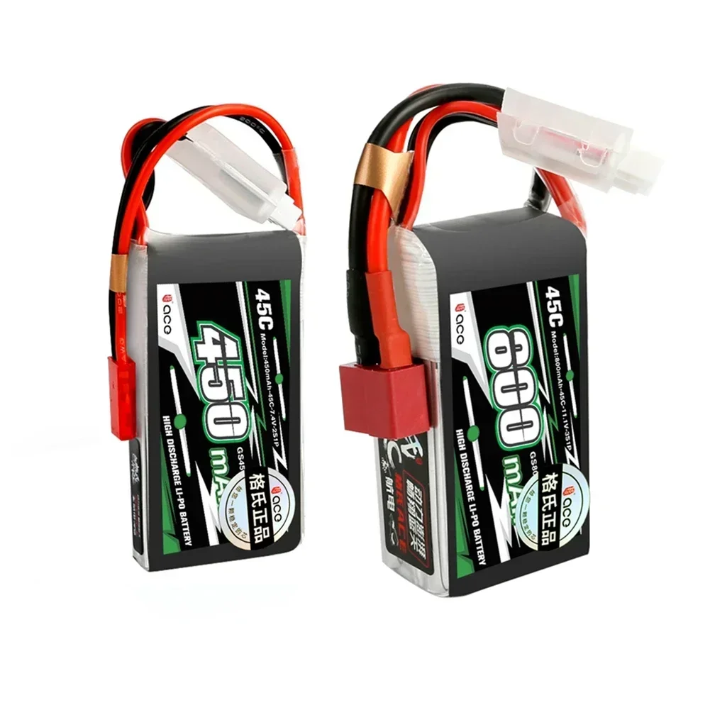 NEW Gens ACE 450mah 800mAh 2S 3S 7.4 11.1V 45C Avionics With T/JSYP Plug Lithium battery for aircraft model