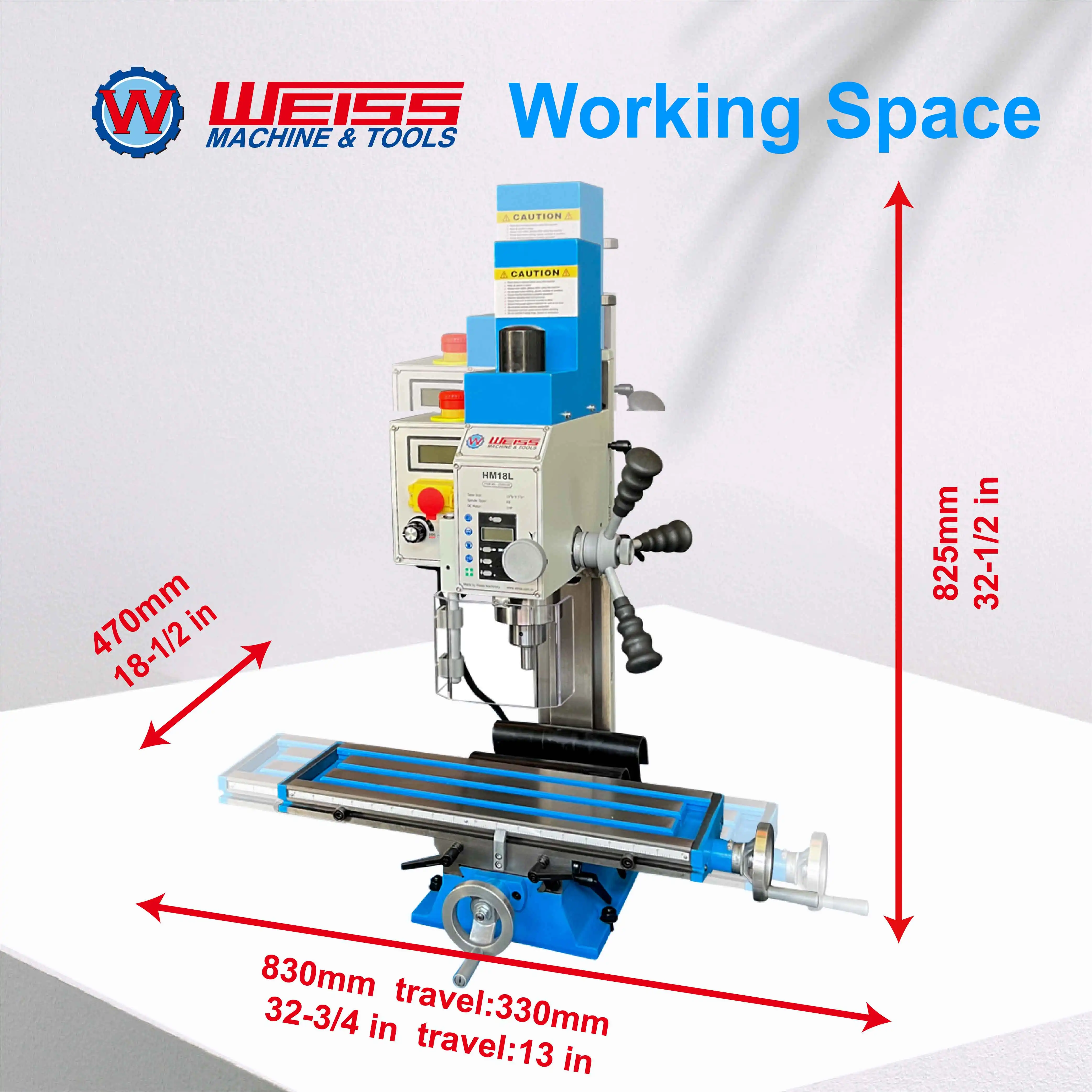 

Фрезерно-сверлильный станок WEISS HM18L 750W с бесщеточным двигателем, 100-4000 об/мин, с регулируемой скоростью, высокоточный, настольный