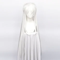 Sesshoumaru Cosplay Wigs 100cm Long White Styled Heat Resistant Synthetic Cosplay Costume Wig Hair + A Free Wig Cap