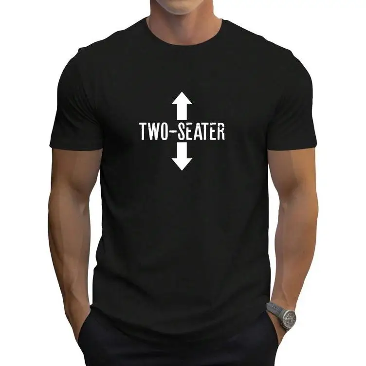 

Funny Two-Seater T-Shirt Unisex Humor Print Cotton Tee for Bachelor Party, Prank Gift or Summer Vacation Outfit