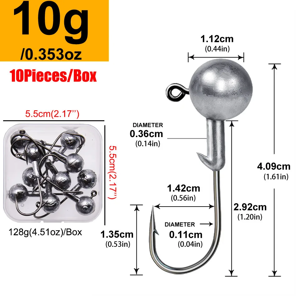 Lurestiker Alle maten 1g 2g 3g 4g 5g 7g 9g 12g 16g 20g 25g 28g Box pakket jig hoofd haken voor zachte worm crankbait