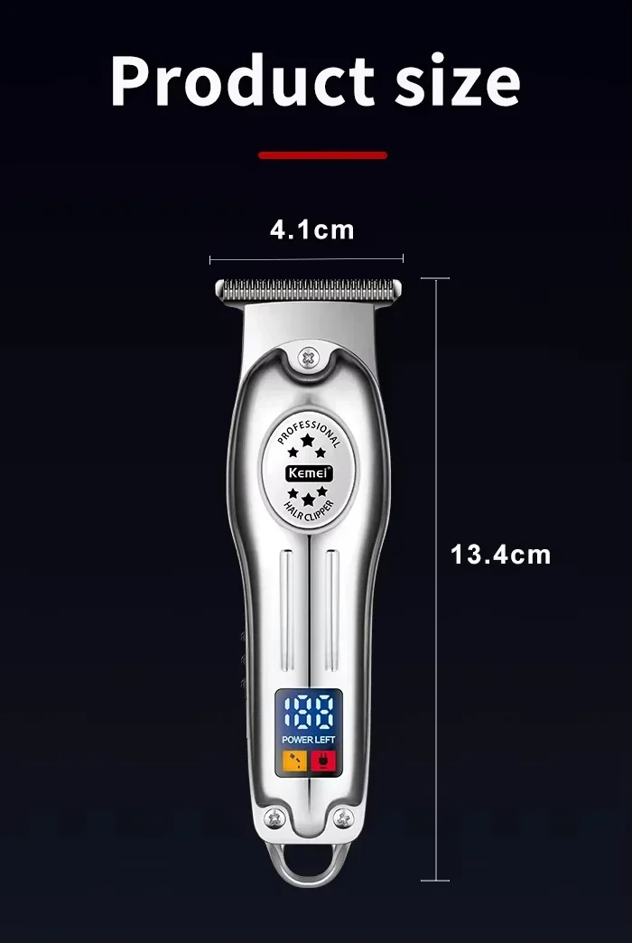 Kemei KM-2628 KM-678 KM-2024 Professionelle elektrische Haarschneidemaschine Bartschneidemaschine wiederaufladbare Herrenrasierer Haarschneider Kit Männer – Detail 18