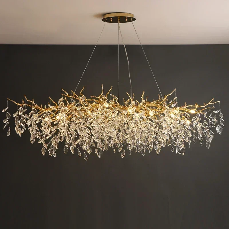 Luxury Modern Crystal Ceiling Chandelier Led Pendant Lamp Dining Living Room Bedroom Home Decor Wall Light Hanging Light Fixture