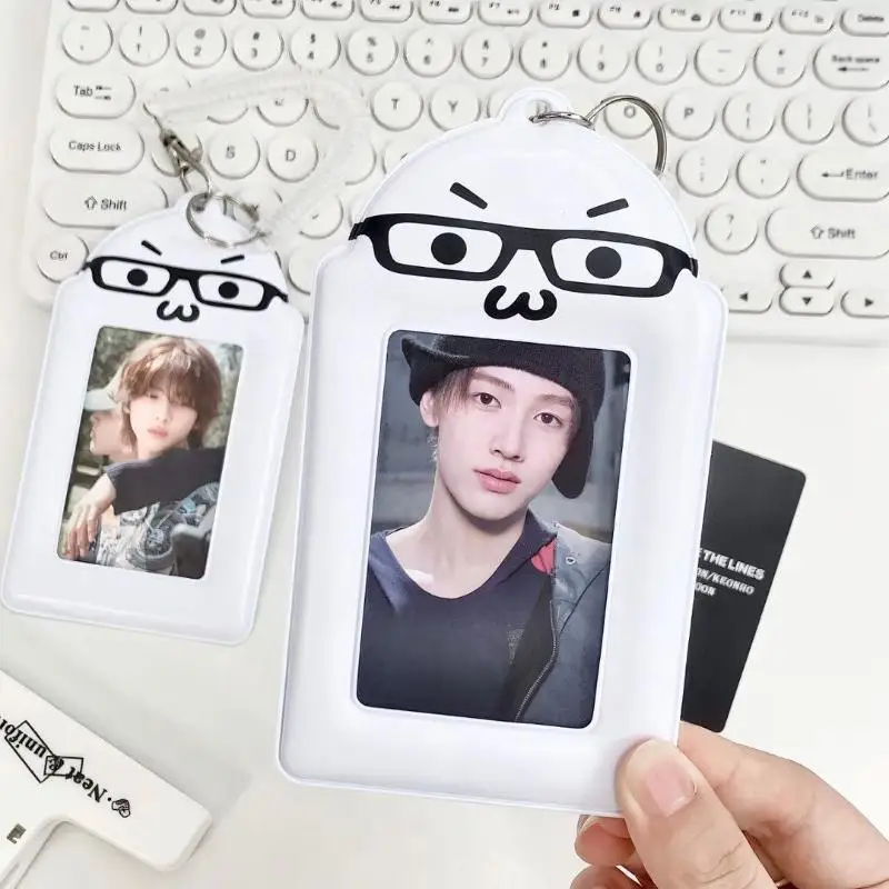 1Pcs Campus Card Celebrity Fan-Made Cat-Shaped Protective Cover With Idol Display Pendant, Gift For Best Friend, PVC Canteen Ca