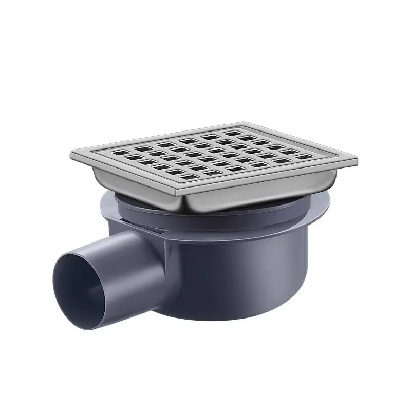 

304 stainless steel floor drain, large displacement square movable side drain pipe, suitable for family hotels