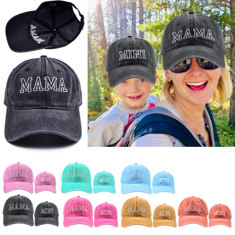 New Cotton Embroidery Letter Mama Mini Baseball Cap Women Child Snapback Dad Hat Summer Adjustable Girl Boy Sun Truck Caps