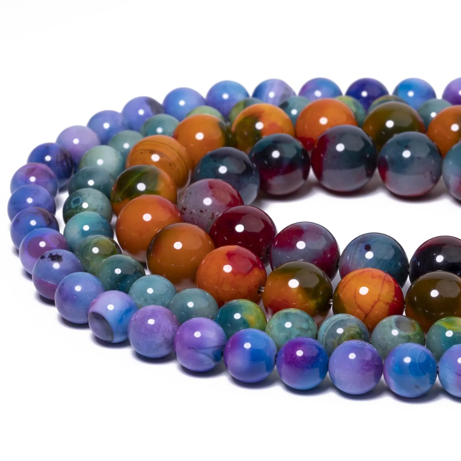 10/14mm Achat-Perlen, Naturstein, Runde Glatte Abstandhalterperlen für Schmuckherstellung, DIY Energie-Charms, Armbänder, Zubehör