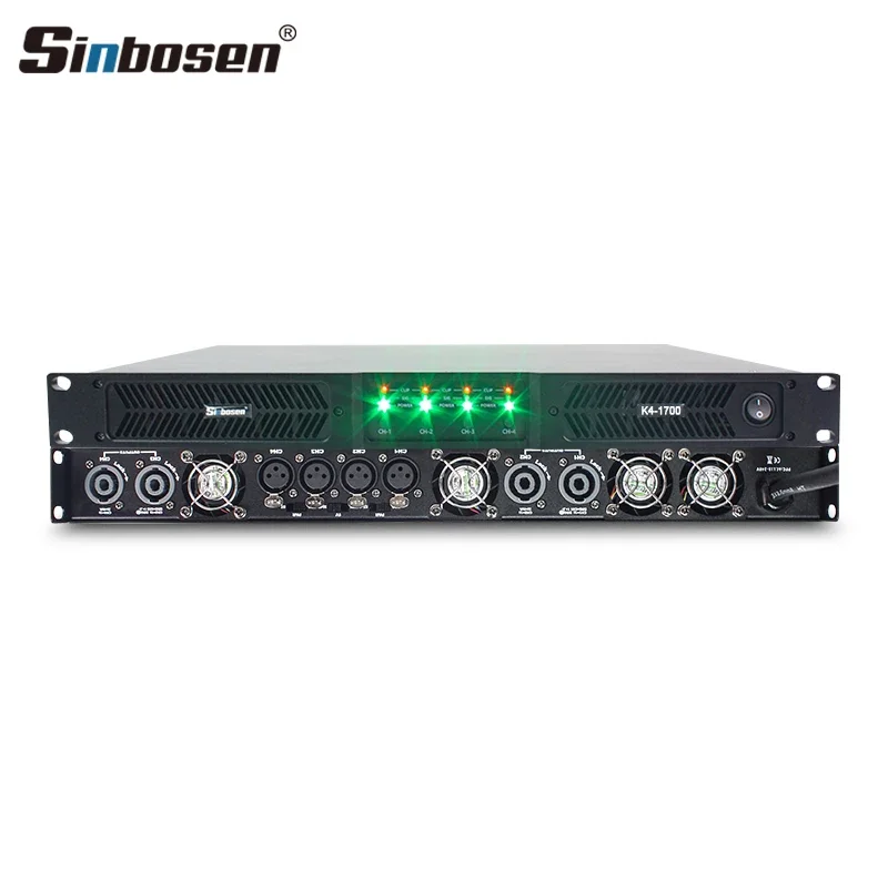 

K4-1700 digital dj outdoor 4 channel 1700w class d stage amplifier audio system