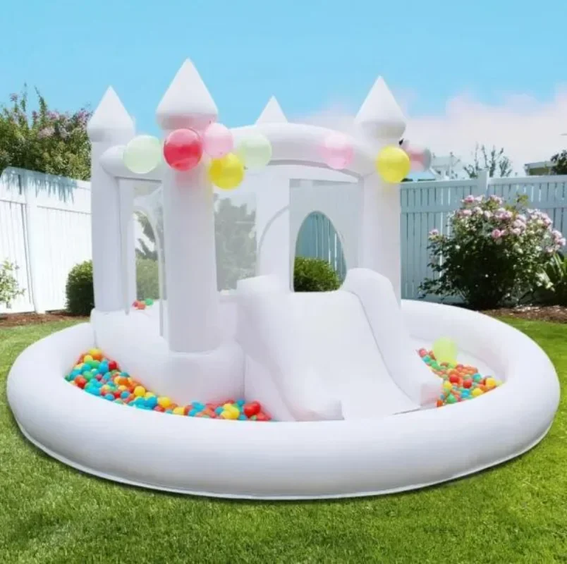 Dia 4M Inflatable Castle Trampoline with Slide and Ball Pit Party Event Birthday Gift Playground Children Toys