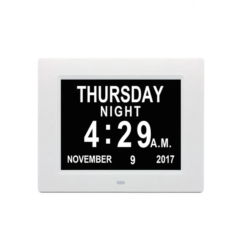 CP47 LCD Large Screen Digital Day Calendar Alarm Clock 3 Medication Reminders Dementia Memory Loss Clock For Elderly Seniors Hom