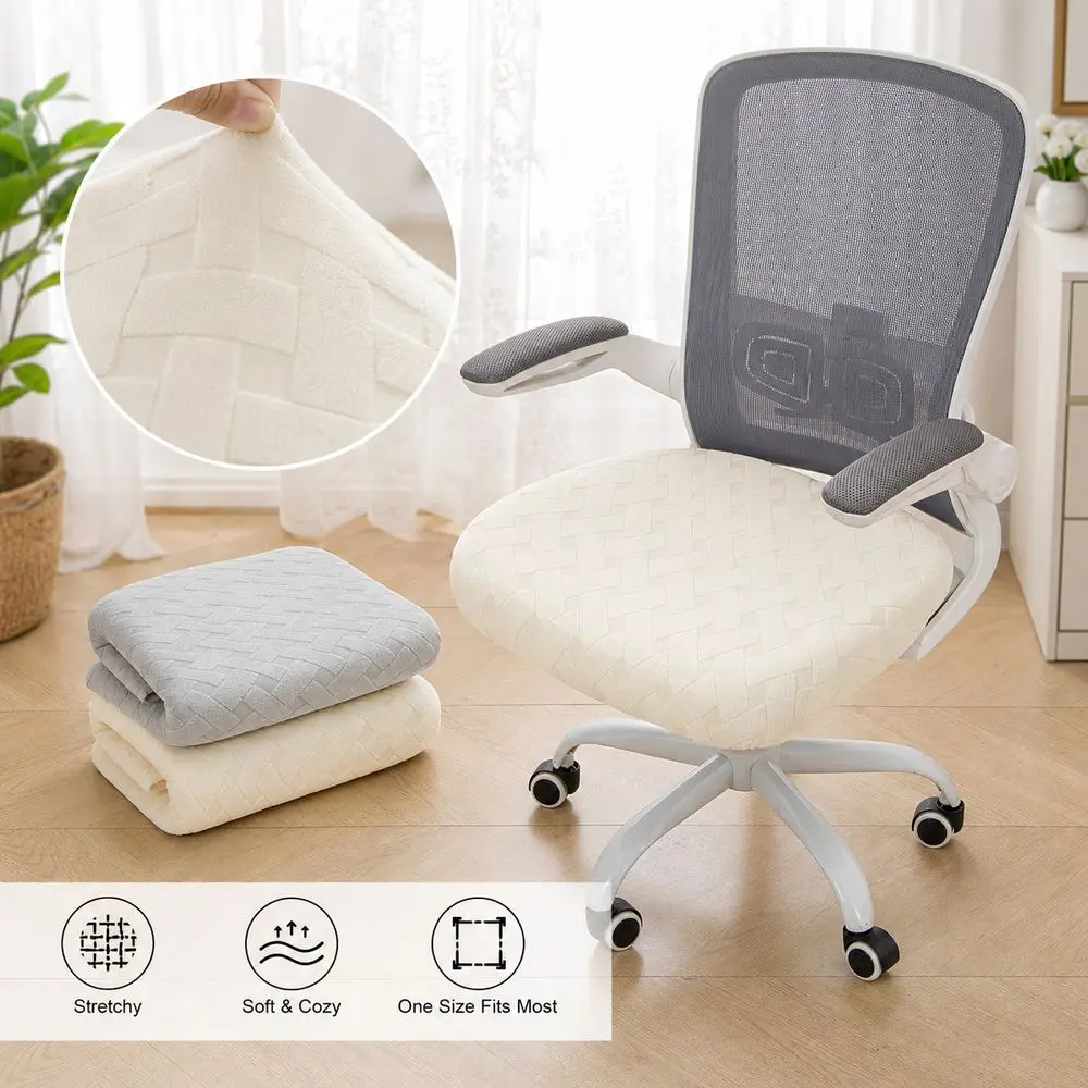 Universal Office Chair Seat Covers Removable Thickened Computer Chair Cove Stretch Washable Dining Chair Cover for All Seasons