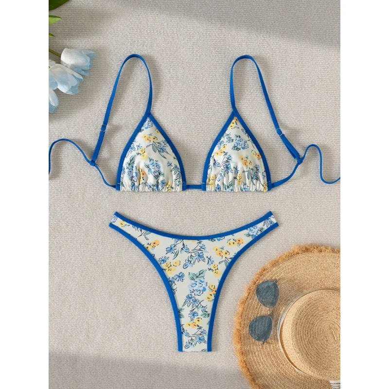 Women's Swimsuit New Style Fresh Edge High-end Feel Hot-selling Tie DesignbikiniSwimwear Set