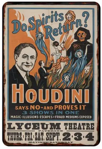 Houdini Retro-Poster, komplett aus Metall, Blechschild – Aluminium