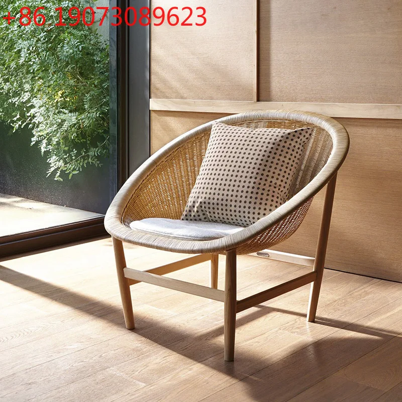 

Villa Balcony Single Sofa Rattan Chair Teak Leisure Chair