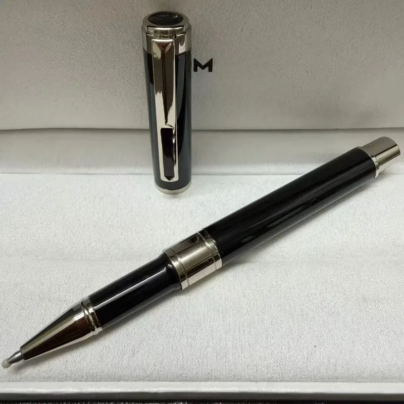 M Brand Black Barrel Gold/Silver Two-Tone Business Rollerball Pen, Luxury Office Gift Writing Pen( No Pen Box Included)