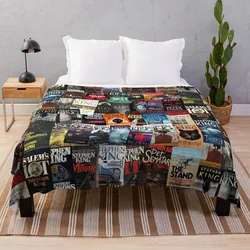 Stephen King Book Covers, Horror Bookworm Throw Blanket throw blanket for sofa Travel Blanket