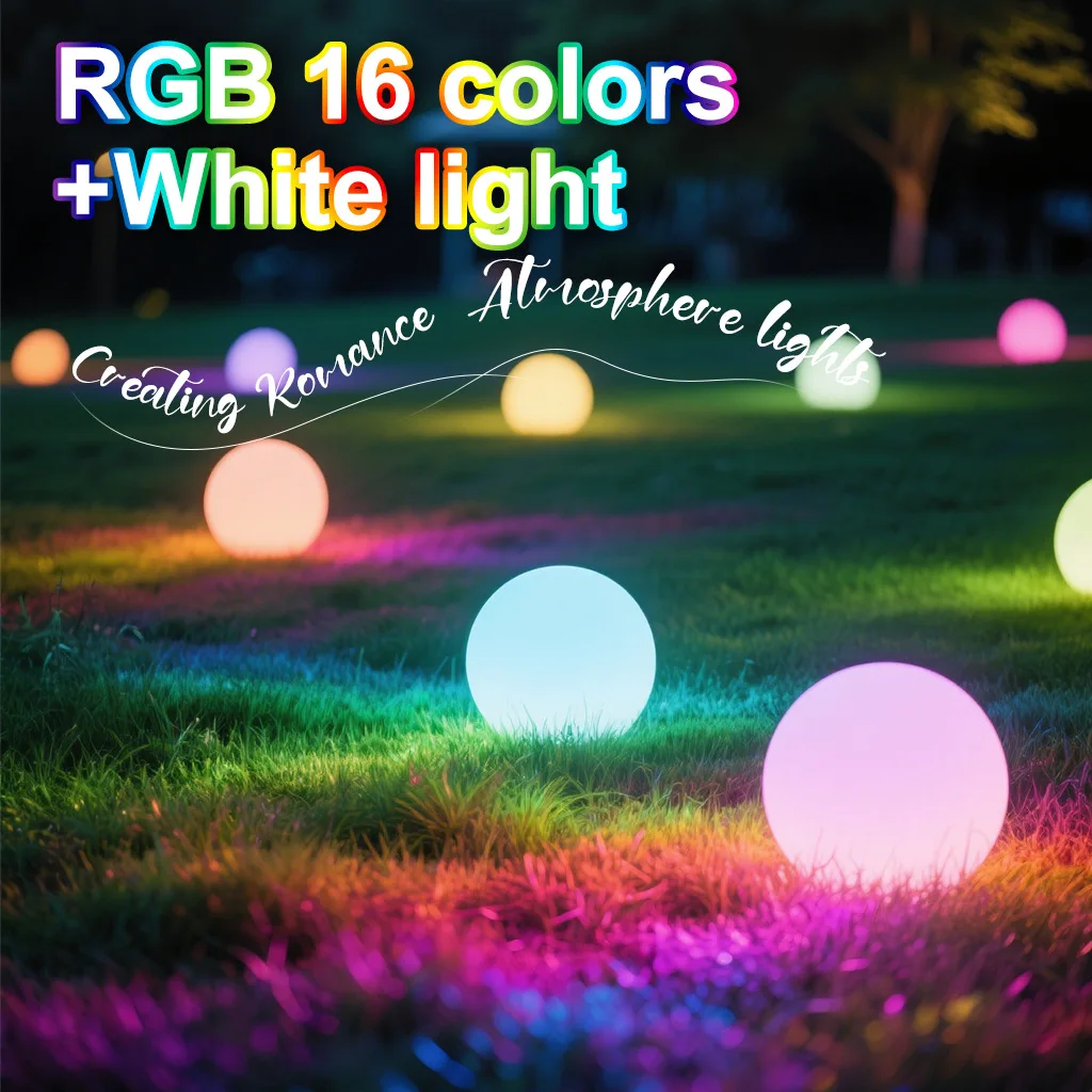 

12-25 см светодиодная светящаяся шаровая лампа RGB с зарядкой и дистанционным управлением, уличная водонепроницаемая декоративная атмосферная лампа, лампа для газона во дворе, хит продаж